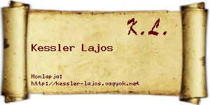 Kessler Lajos névjegykártya